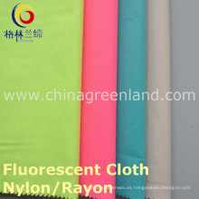 Nylon Rayon 13s / 10s Fluorescente Twill Tejido de Spandex de la deformación para el vestido de la camisa (GLLLDYG001)